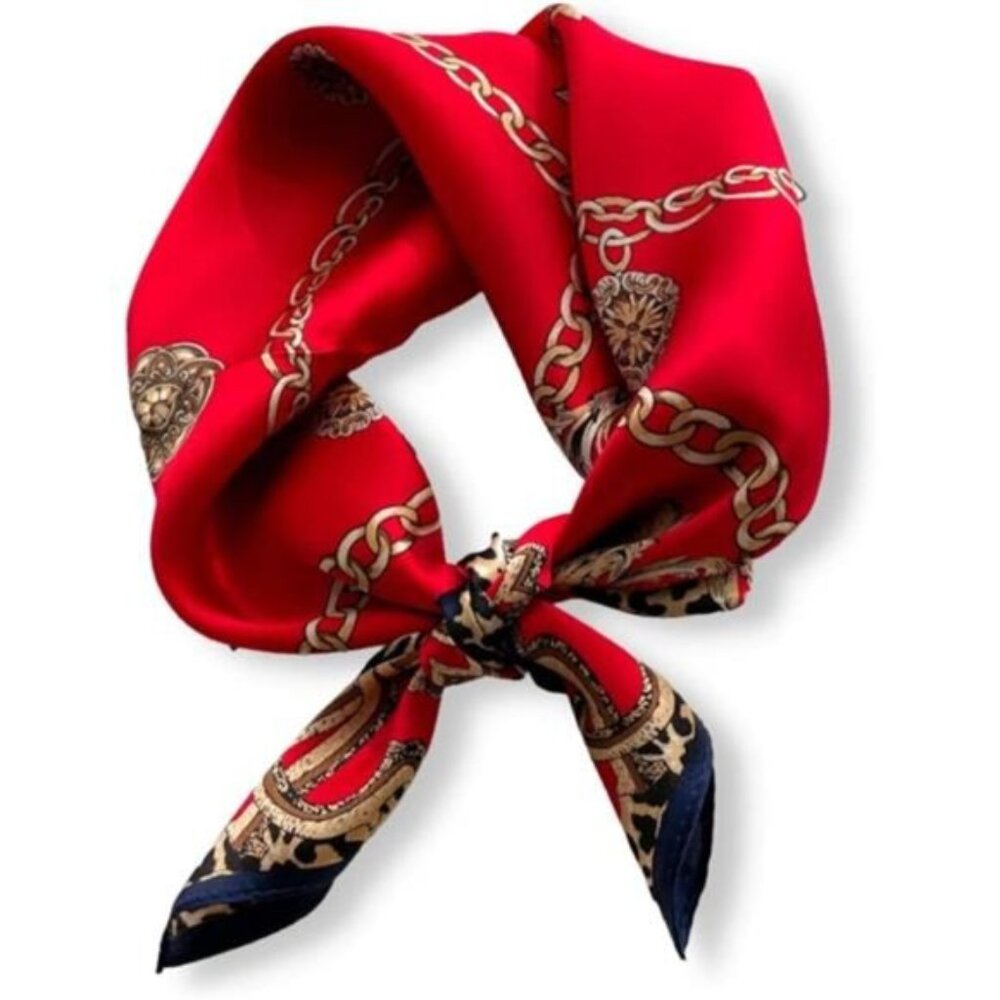 100% Mulberry Silk Neck Scarf 21"x21" Small Square Scarfs for Women